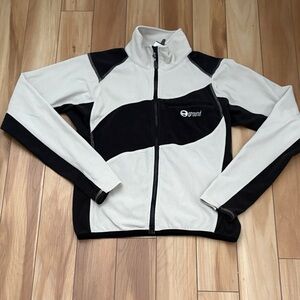 Ground Black and White Zip-Up Jacket